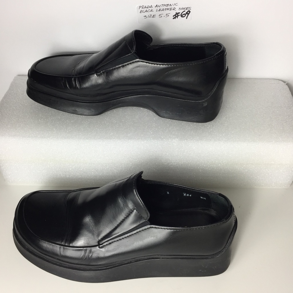 Authentic Prada women's Black shoes size 5.5 stock #69